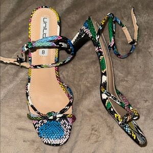 Multicolor Strappy Heels